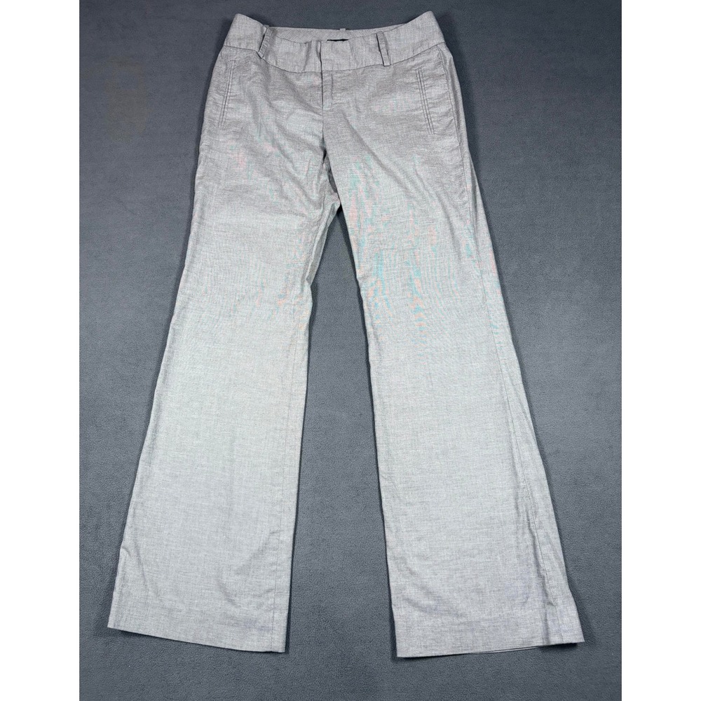Banana Republic Martin Fit Pants Womens 4 Gray Stretch Wide Leg Trouser